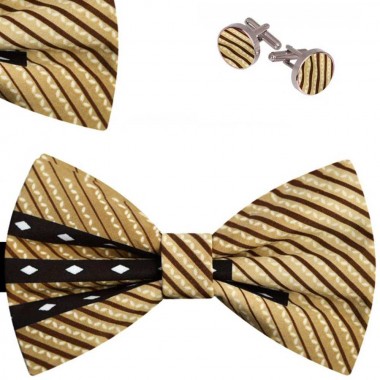 Set papion barbati, batista, butoni, Claro claro, imprimeu picior de cocos
